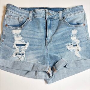 Stylish Distressed Light Blue Jean Shorts